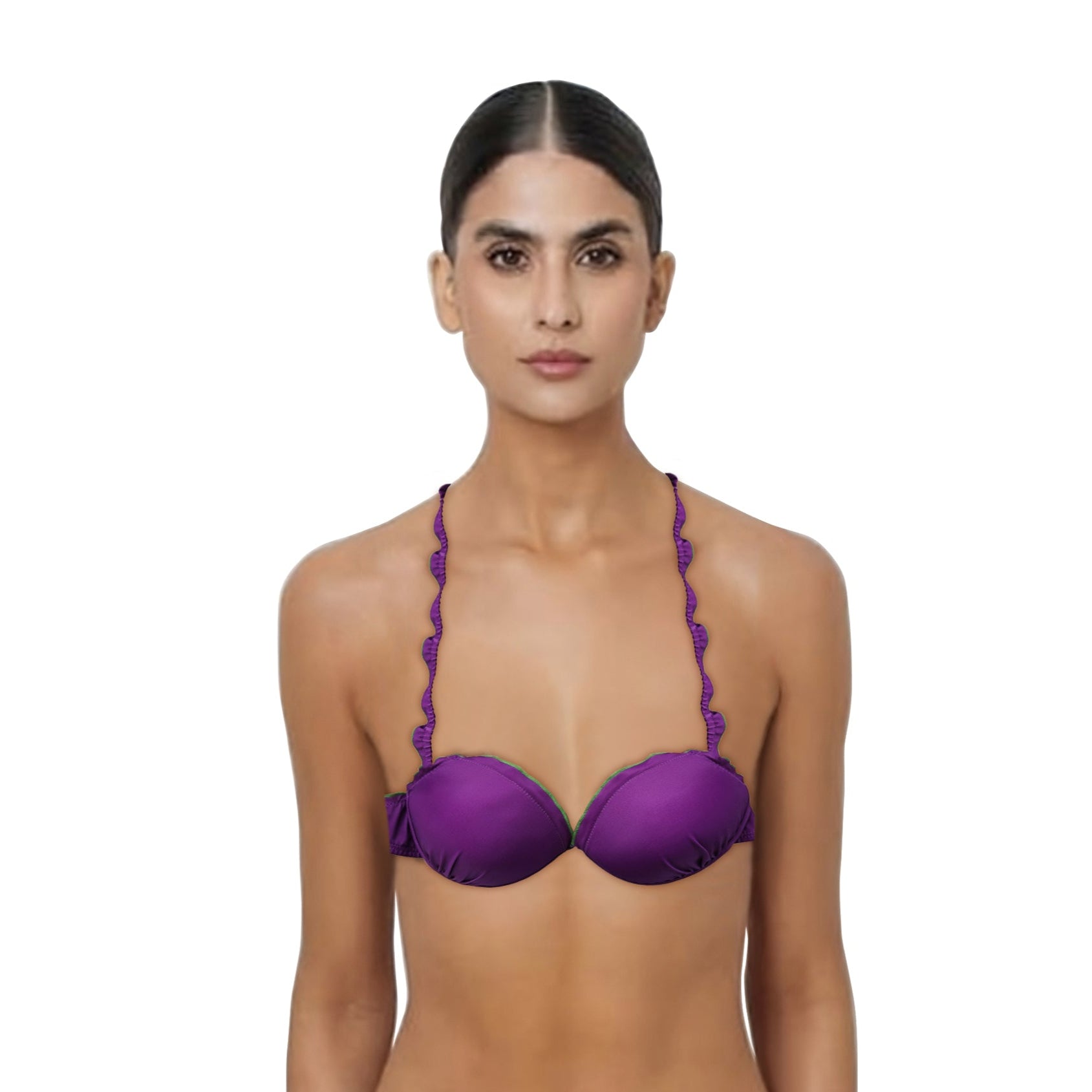 Loco Boutique Purple Push-Up Halter Bikini Top