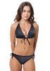 Loco Boutique Burlap Keyhole Front Banded Chest - Black / S