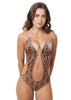 Loco Boutique Cobra Tie Back Monokini - Brown / XS