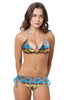 Loco Boutique Crest Keyhole Gathered - Turquoise / L