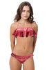 Loco Boutique Embroidery Double Sided Ruffle - Red / XS