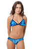 Loco Boutique Feather Sliding Ruffle Layer Triangle - NAVY / XS
