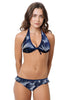 Loco Boutique Floating Palm Tie Back Underwire - NAVY / XS