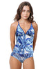 Loco Boutique Forest Halter Tankini Top - White / S