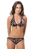 Loco Boutique Gold Ring Removable Bows Bikini Bottom - Brown / XS