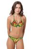 Loco Boutique Groovie Flower Underwire - Green / XS
