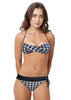 Loco Boutique Houndstooth 2.0 Twisted Bandeau - Black / XS