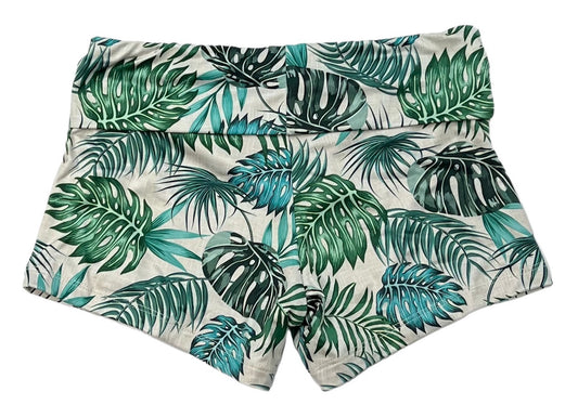 Palm Leaves Roll Band Swim Shorts