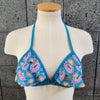 Loco Boutique Paisley 3-Tiered Ruffle Triangle - TEAL BLUE / XS