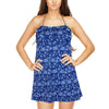 Loco Boutique Floral Stitch 3-Tier Ruffled Front Dress - NAVY / S