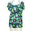 Water Color Off Shoulder Romper - NAVY / S