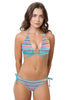 Loco Boutique Vitamin Stripe Keyhole Front Banded Chest - Mint / XS