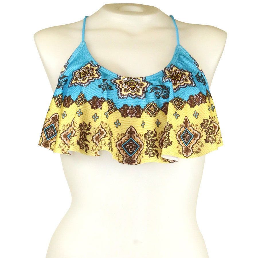 Loco Boutique Crest Flounce Crop Top