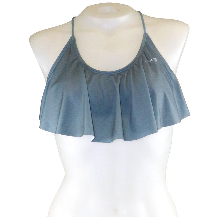 Loco Boutique Solid Logo Flounce Crop Top