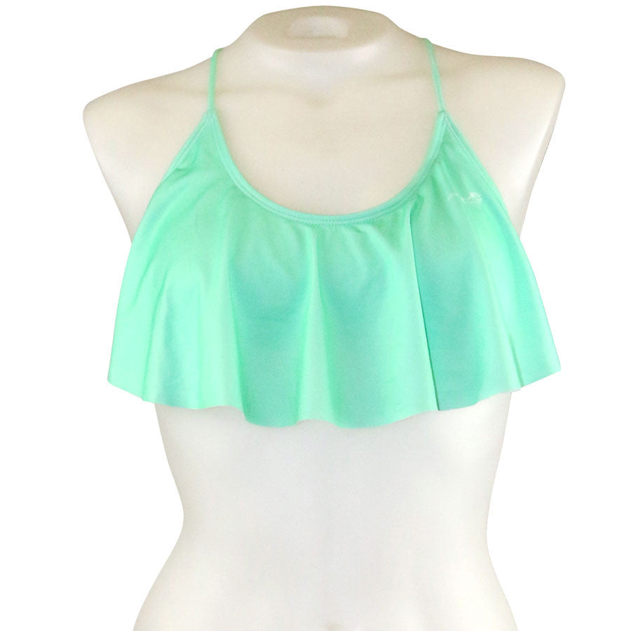 Loco Boutique Solid Logo Flounce Crop Top