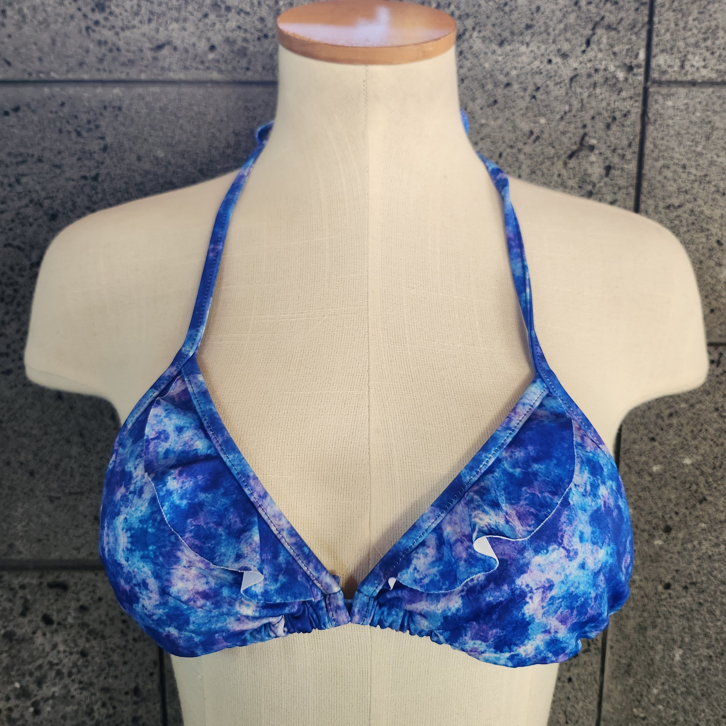 Hand Dyed Fabric Flounce Triangle Top