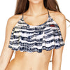 Loco Boutique Mania Flounce Crop Top - NAVY / L