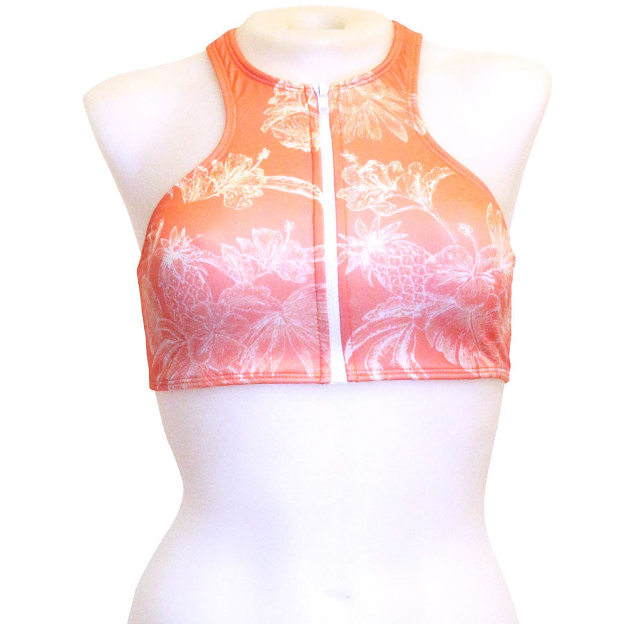 Loco Boutique Lagoon Zip Front Crop Halter