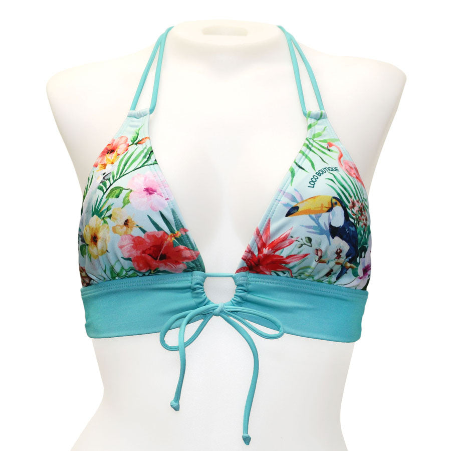 Loco Boutique Tropical Bird Keyhole Front Banded Chest