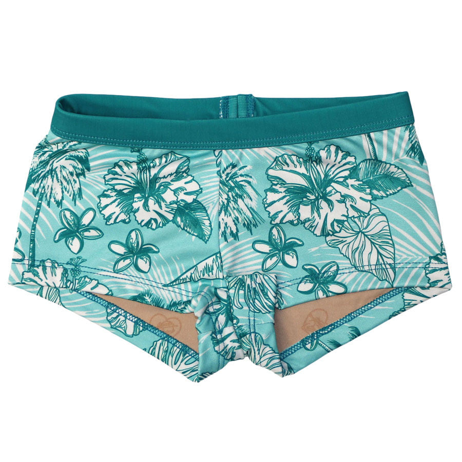 Hibis and Palm Kid's 1-inch Banded Boyshort - Loco Boutique