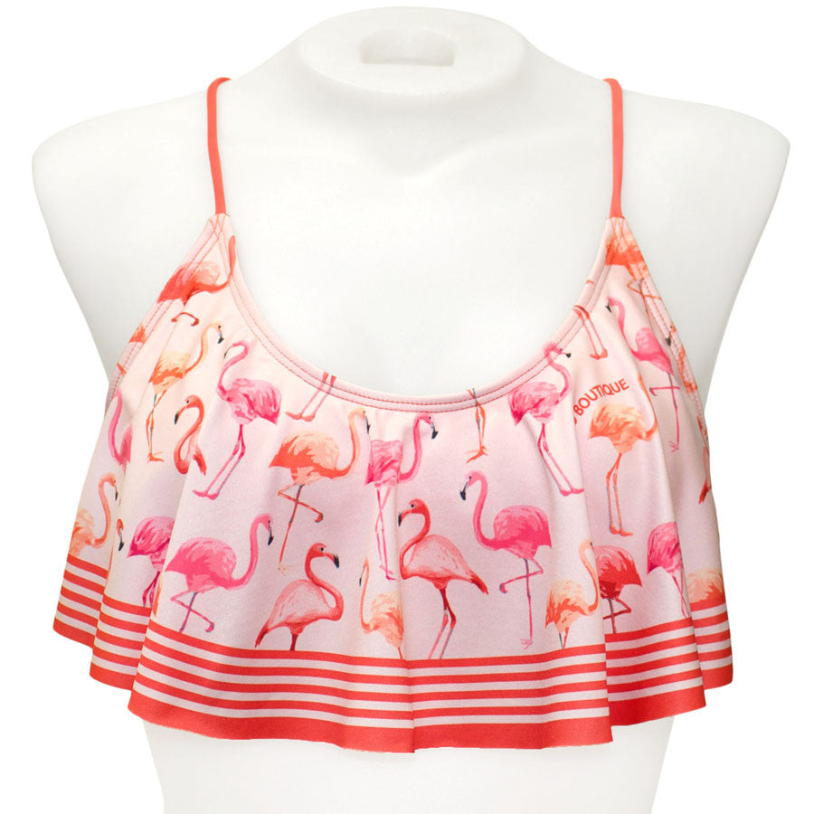 Loco Boutique Flamingo Flounce Crop Top