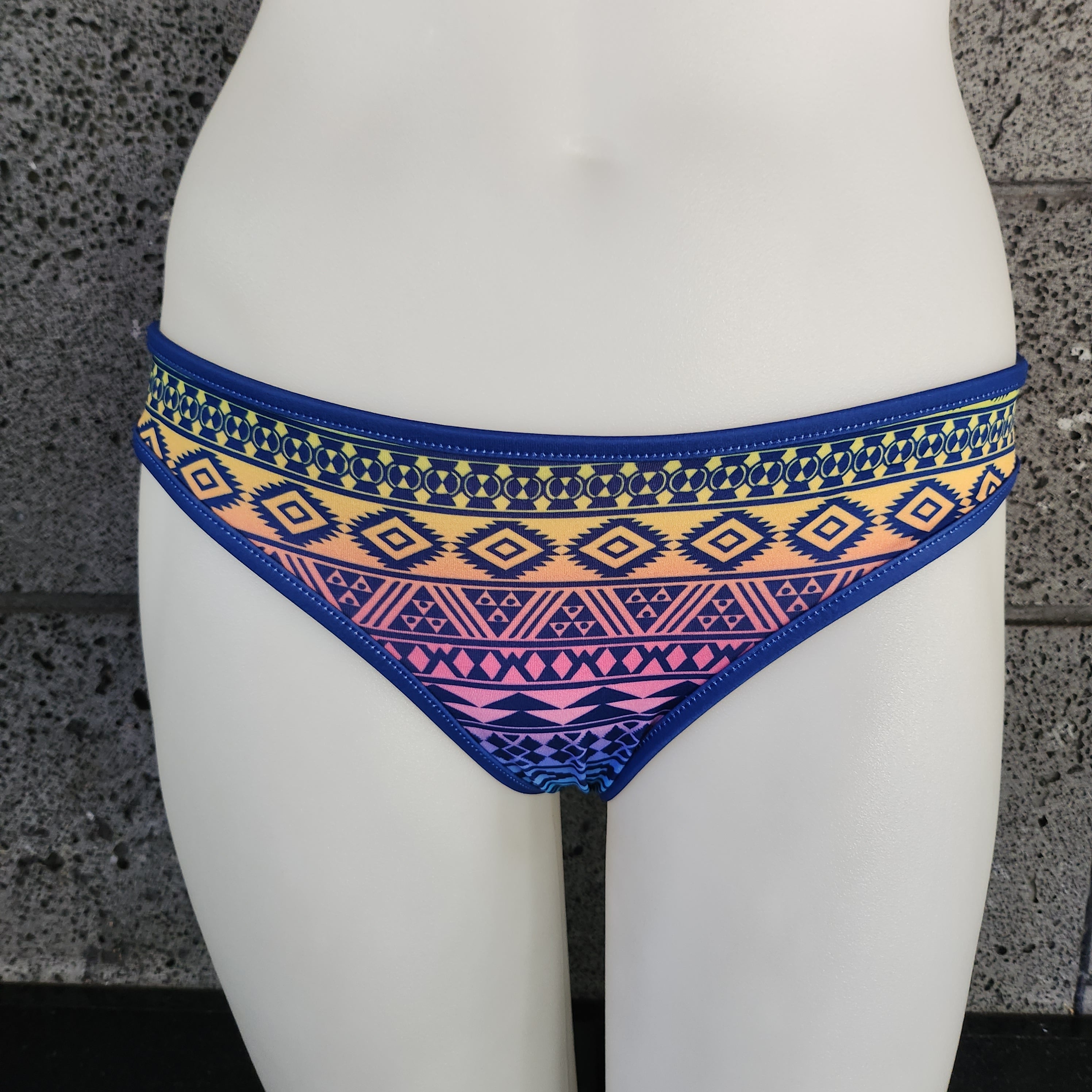 Loco Boutique Rainbow Pattern 1 1/2-inch Side Bikini Bottom