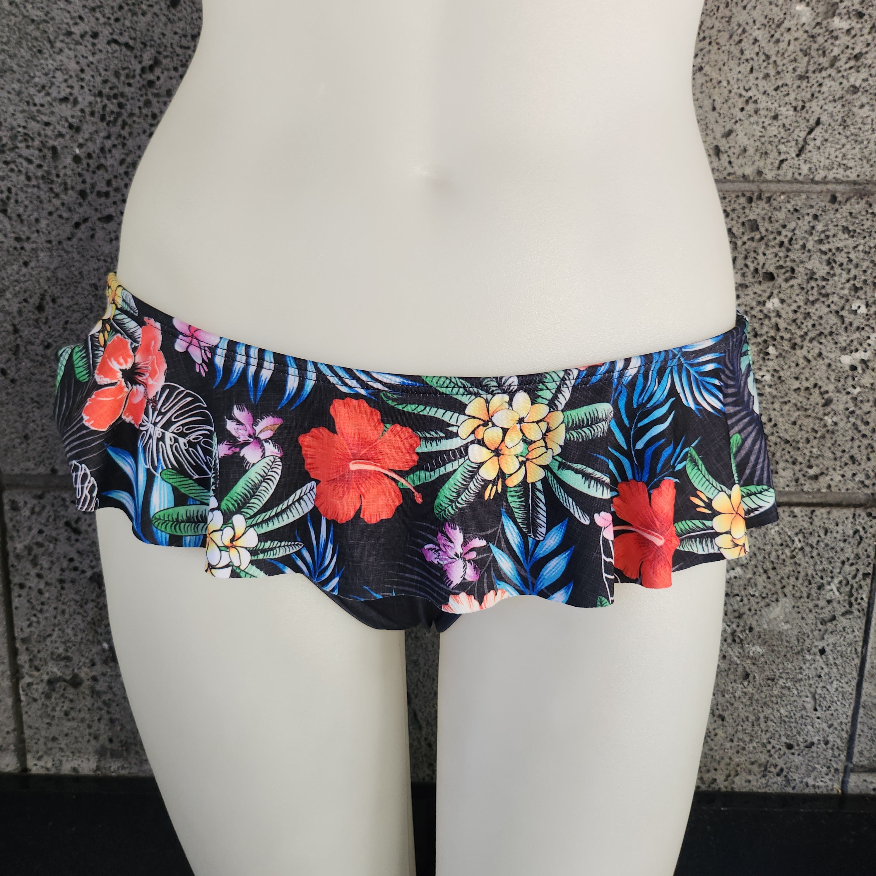 Loco Boutique Red Hibis-2 Skirted Bottom