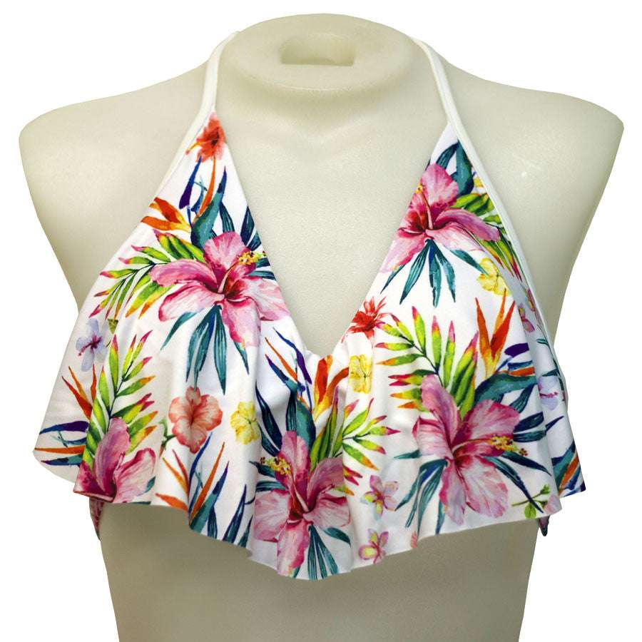 Loco Boutique Floral Flounce Front Tankini Top