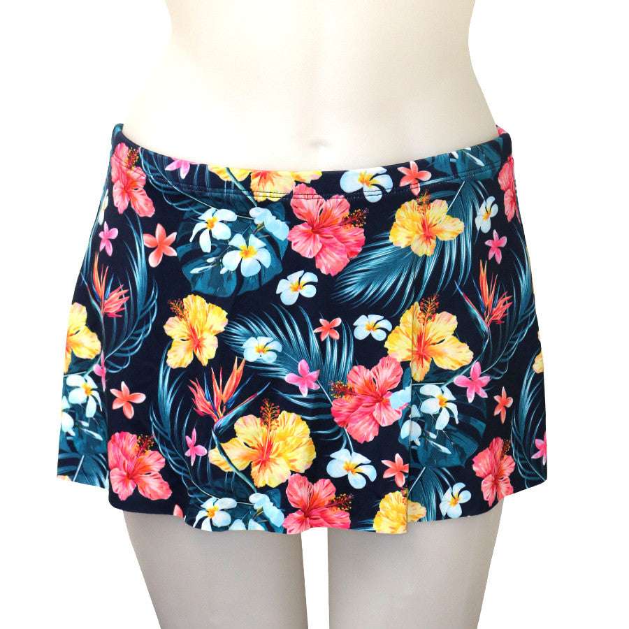 Loco Boutique Hawaiian Flower Banded Skort