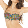 Loco Boutique Navajo Ruffled Bandeau Bikini Top - Cream / S