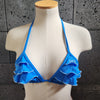 Loco Boutique Ruffle Embellished Triangle - BLUE / XS