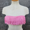 Loco Boutique Solid Double Fringe Double Fringe Bandeau - PINK / M
