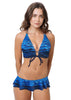 Loco Boutique Water Keyhole Front Banded Chest - NAVY / XS