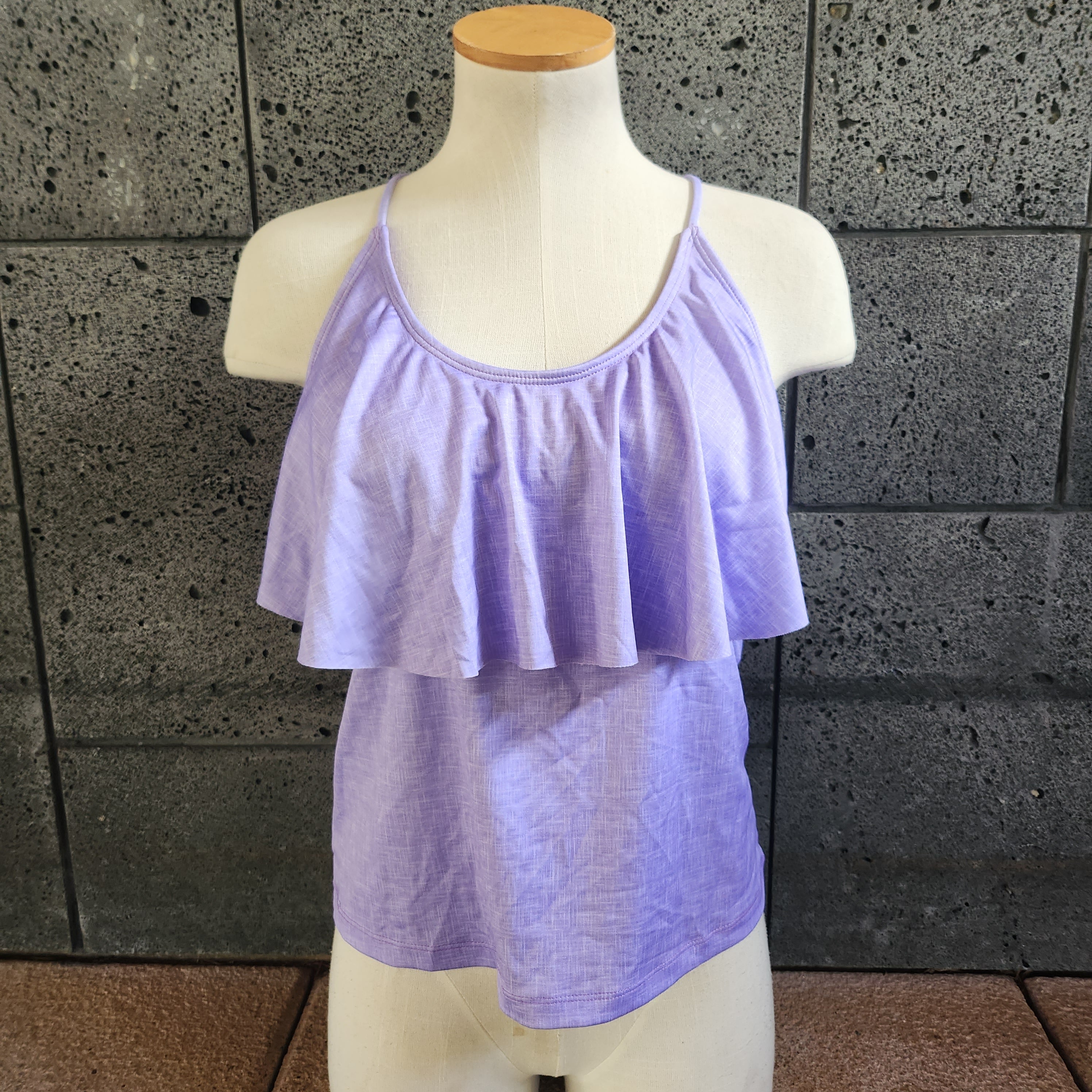 Loco Boutique Linen Flounce Front Tankini