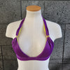 Loco Boutique Purple Ribbed Triangle Bikini Top - PURPLE / XS