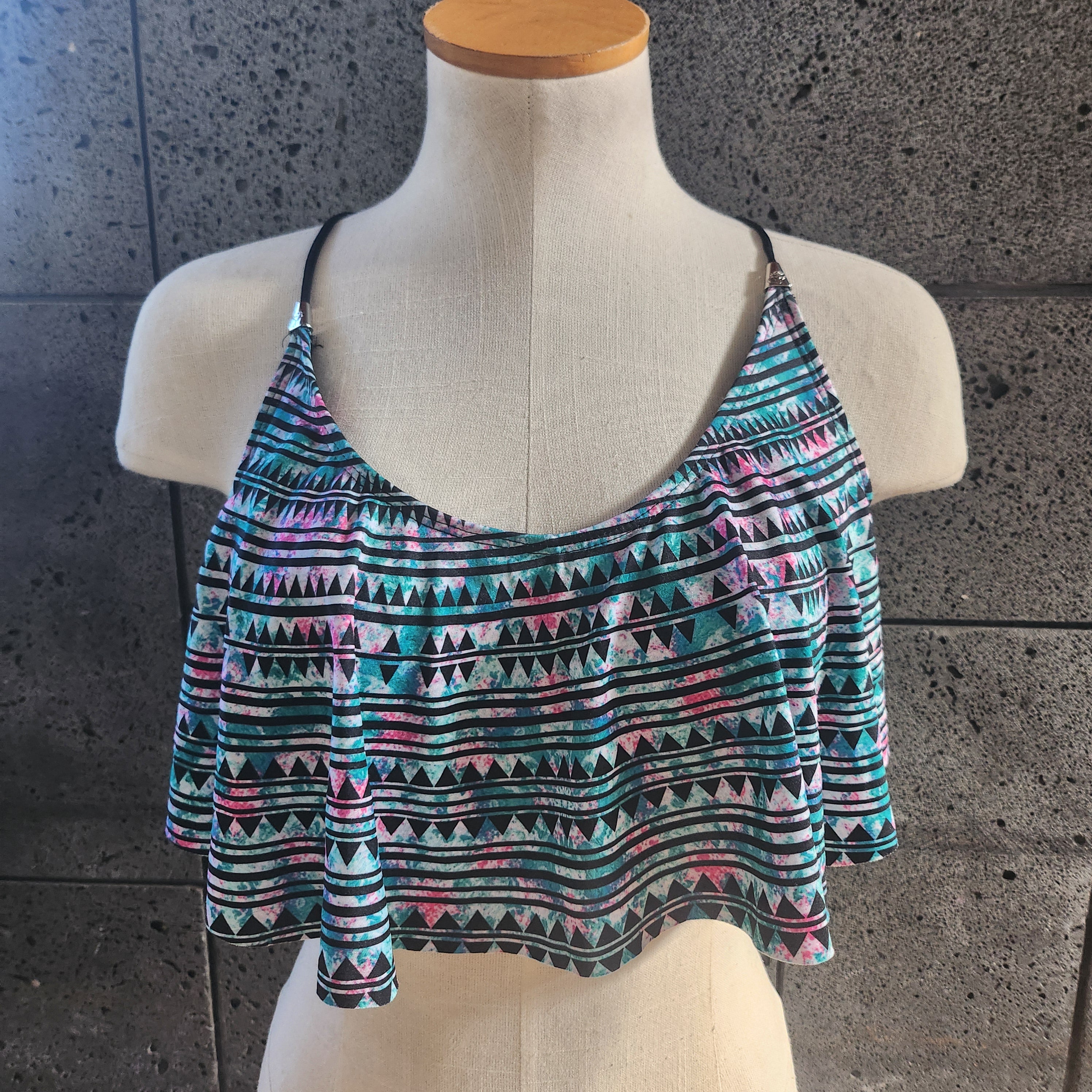 Loco Boutique Equalizer Flounce Crop Top