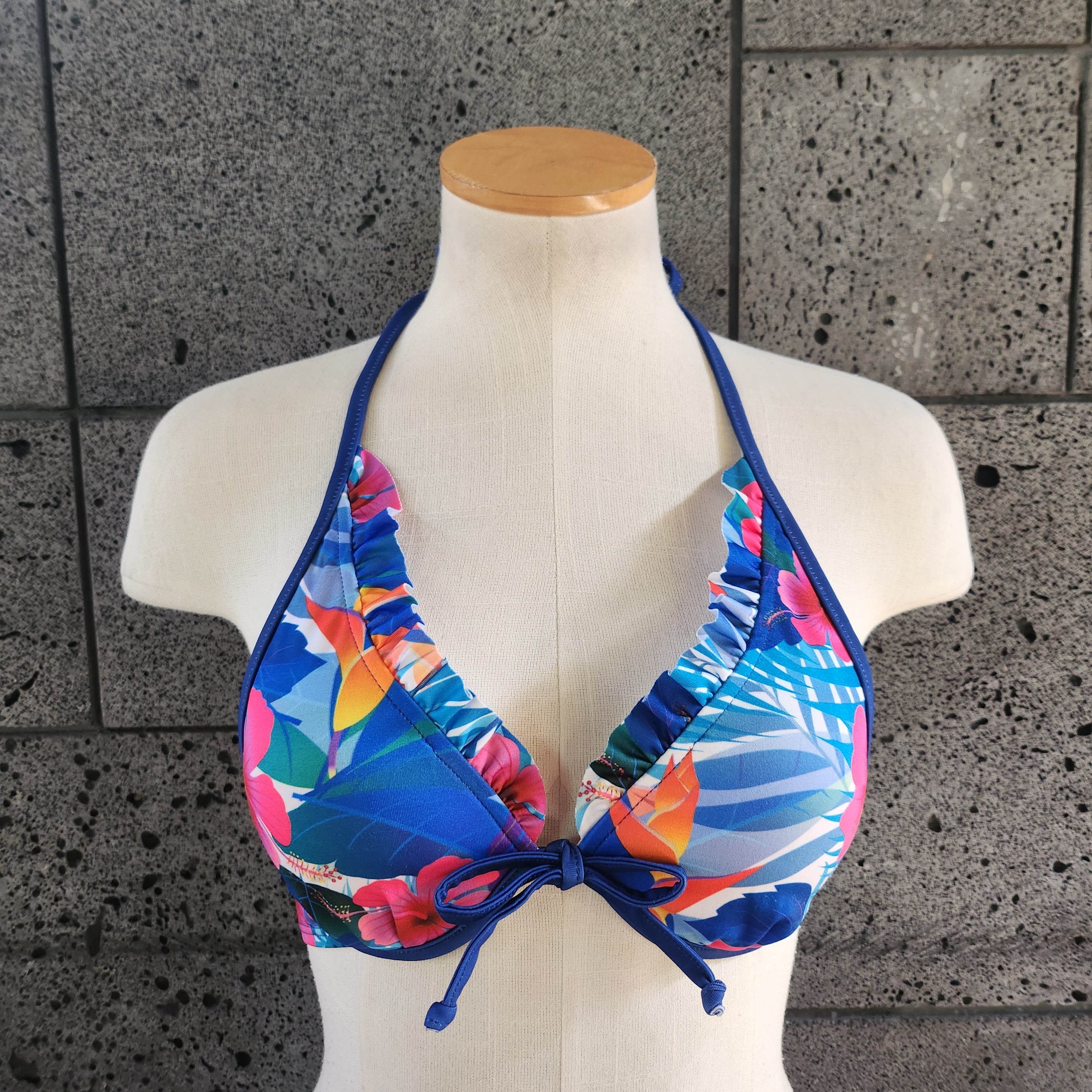 Loco Boutique Paradise Garden Ruffle Embellished Underwire Bikini Top