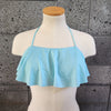 Loco Boutique Stitch Long Flounce Bandeau Bikini Top - LIGHT-JADE / S