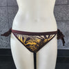 Loco Boutique Shadow Stripe Reversible Banded Waist Bikini Bottom - GOLD / XS