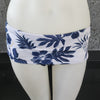 Loco Boutique Woman's Thicket Linen Stripe Reversible Folded Waistband Bikini Bottom - NAVY-CREAM / XS