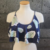 Loco Boutique Monstera Double Flounce Crop Top - NAVY / XS