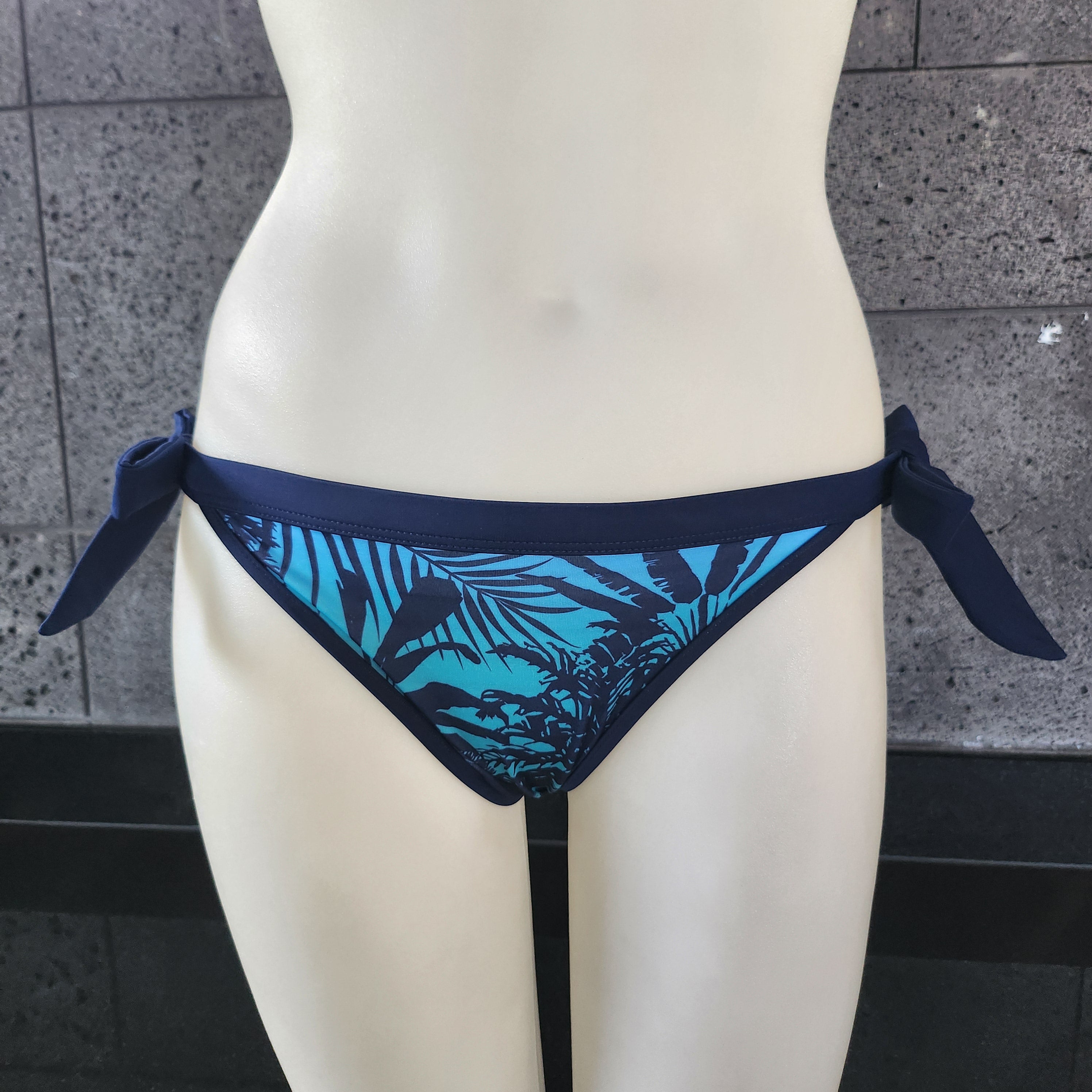 Loco Boutique Shadow Stripe Reversible Banded Waist Bikini Bottom