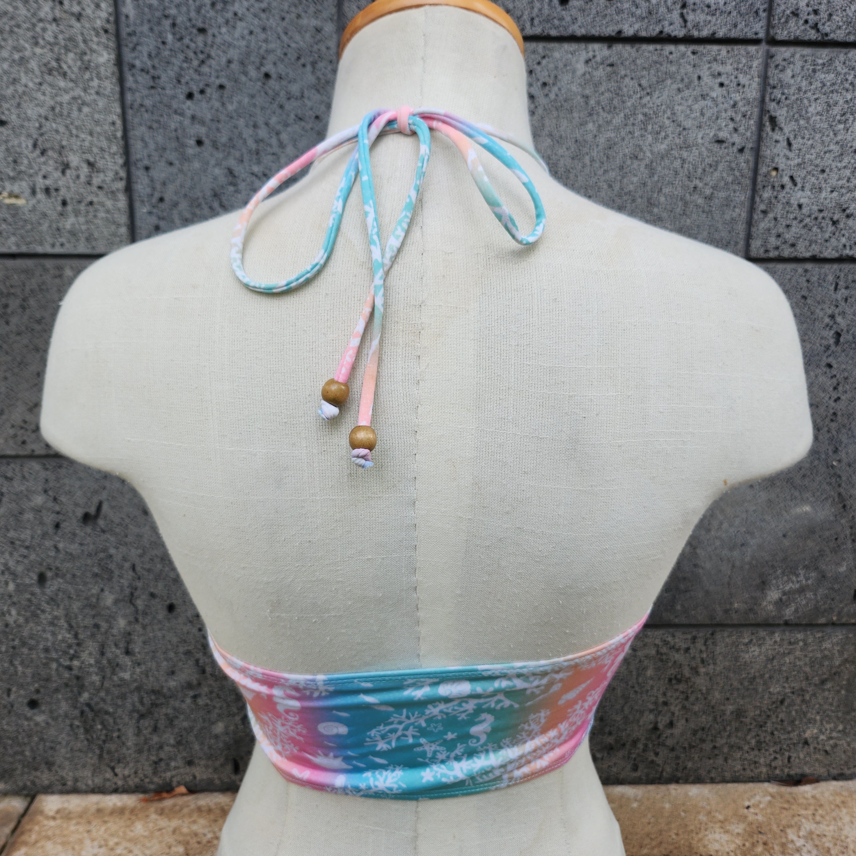 Loco Boutique Sea Life Long Line Triangle Bikini Top