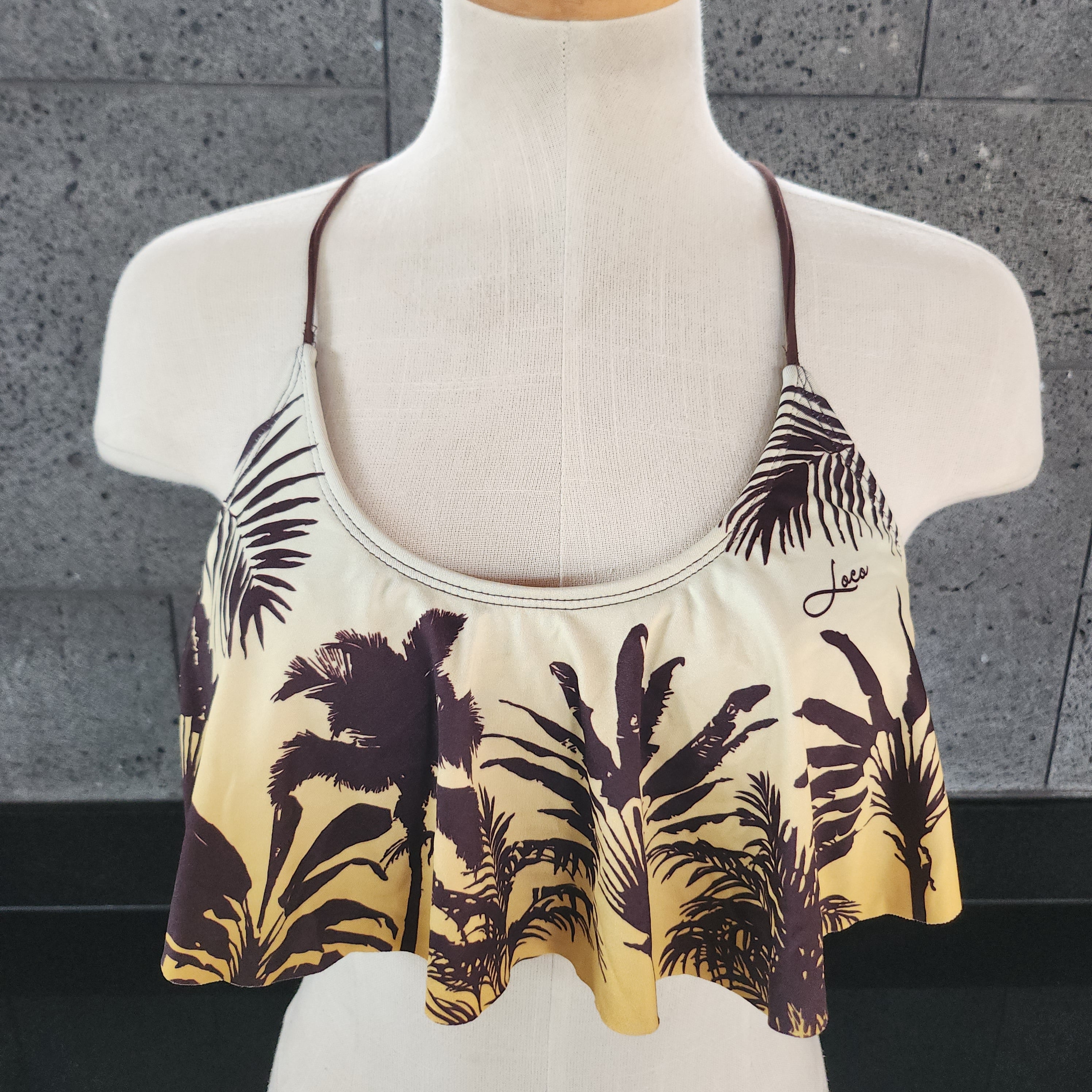 Shadow Stripe Flounce Crop Top