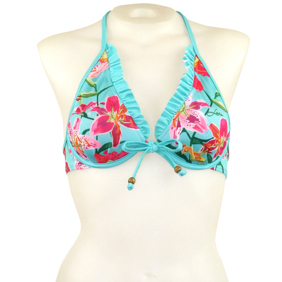 Tropical Orchid Ruffle Embellished Underwire - Loco Boutique