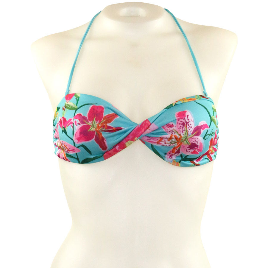 Tropical Orchid Twisted Bandeau - Loco Boutique