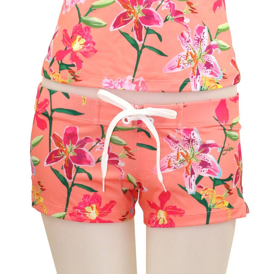 Tropical Orchid Fitted Shorts - Loco Boutique