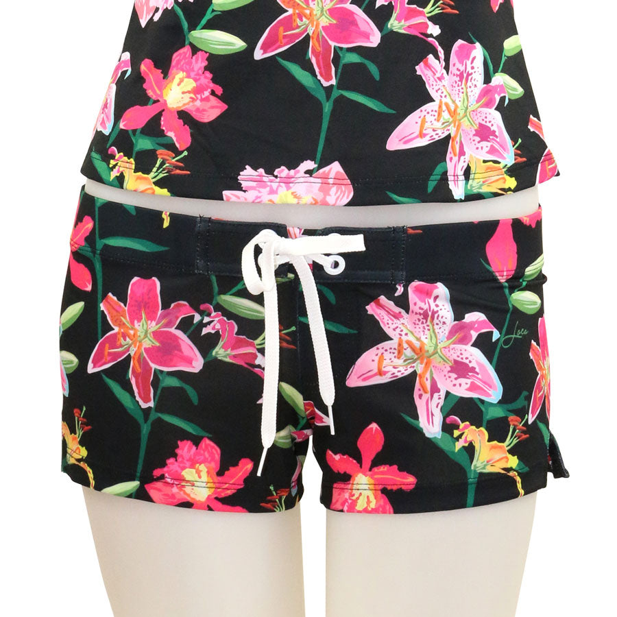 Tropical Orchid Fitted Shorts - Loco Boutique