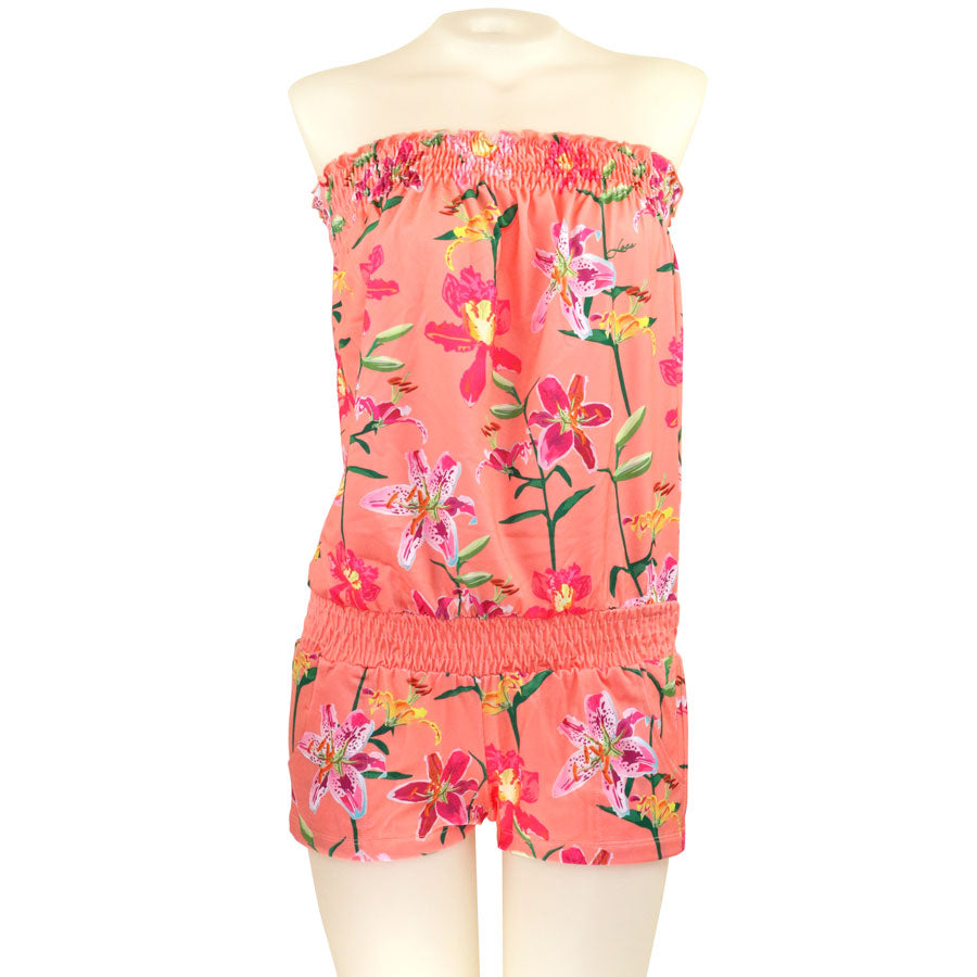 Tropical Orchid Strapless Romper