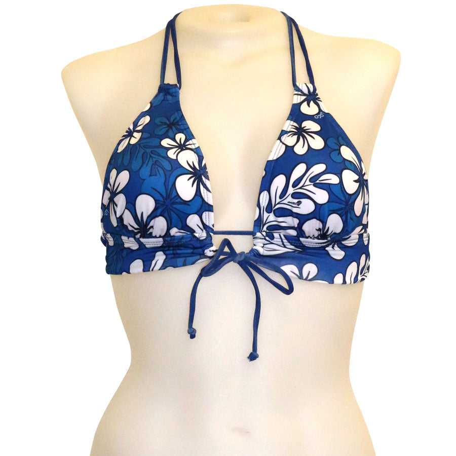 Blue Plumeria Keyhole Front Banded Chest - Loco Boutique
